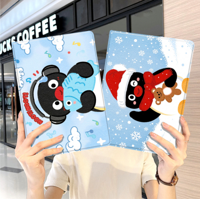 pingu企鹅ipad10保护套pro2025款11寸5苹果air8平板mini7壳6迷你4适用3三折2020带笔槽1第9代2021恶搞怪卡通