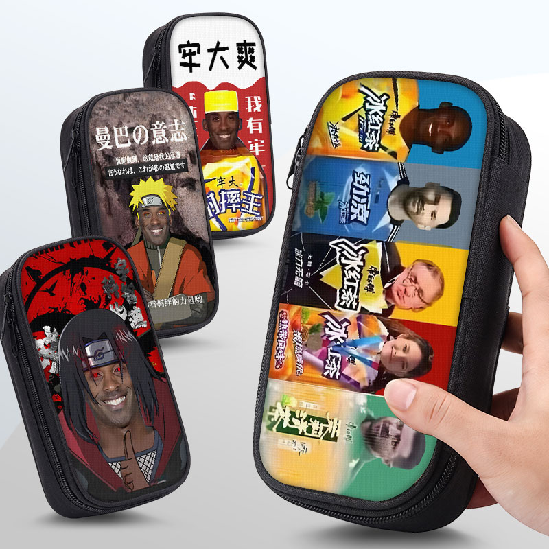 高清打印，三层大容量帆布笔袋。