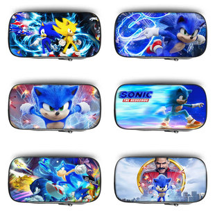 刺猬索尼克笔袋小学生文具盒初中生铅笔盒大容量儿童女生男孩2026新款超火网红爆款男生文具铅笔袋帆布防水男