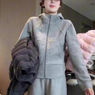 JOYIASS粉色连帽加绒加厚卫衣外套女2025新款秋冬季今年流行爆款