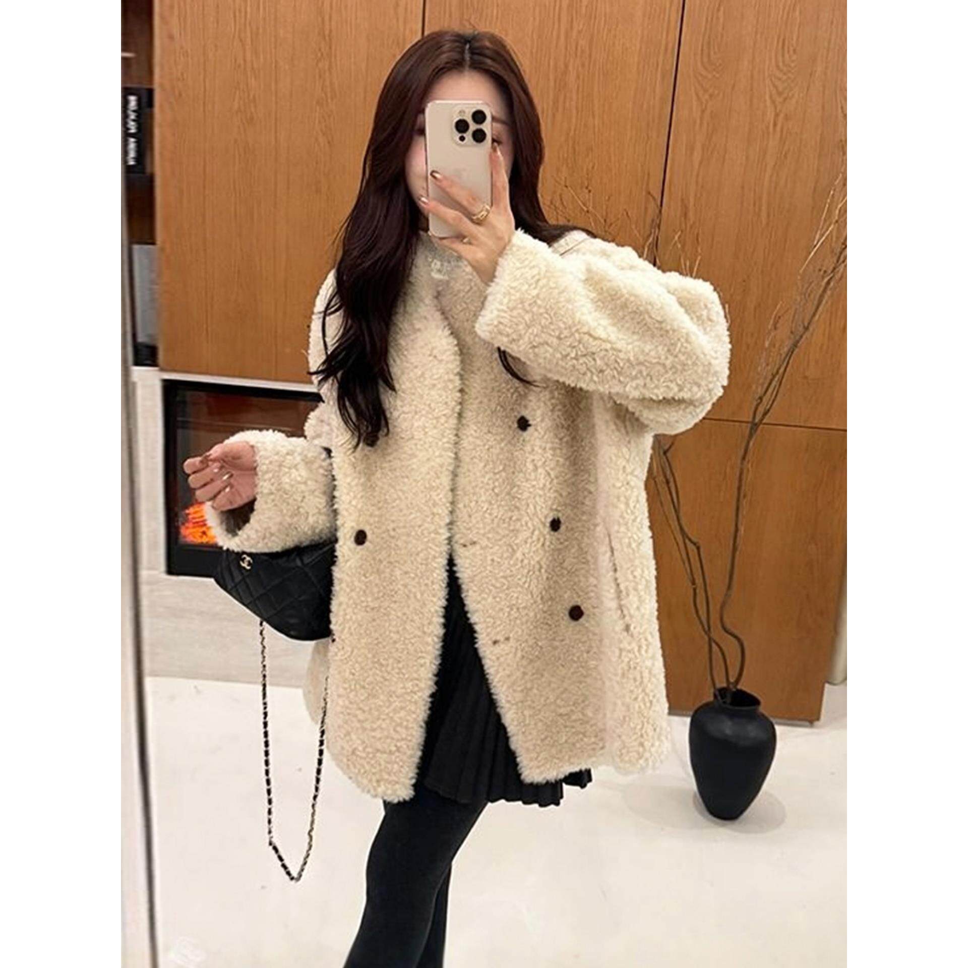 JOYIASS超好看冬装羊羔绒中长款厚外套女2025秋冬季新款今年流行