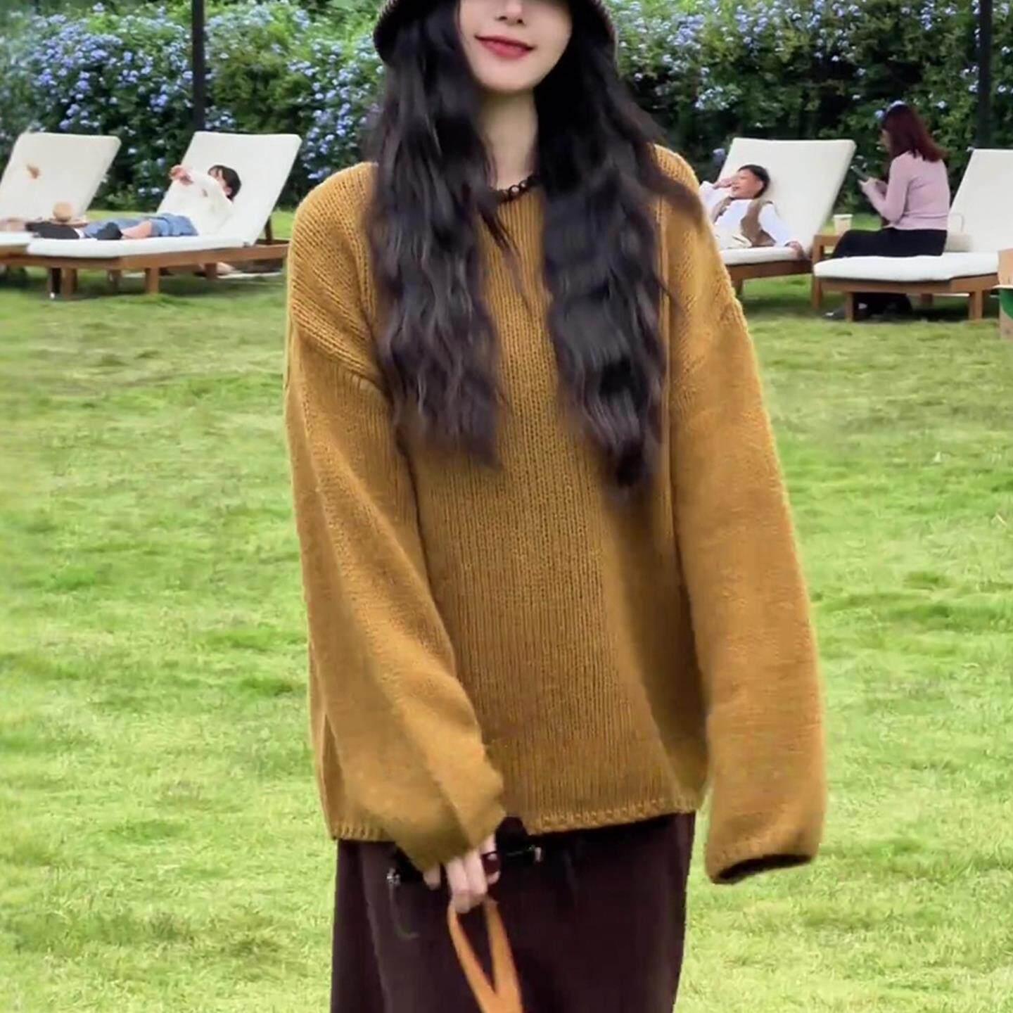 JOYIASS软糯套头毛衣针织衫女款2025新款秋冬季可外穿内搭慵懒高