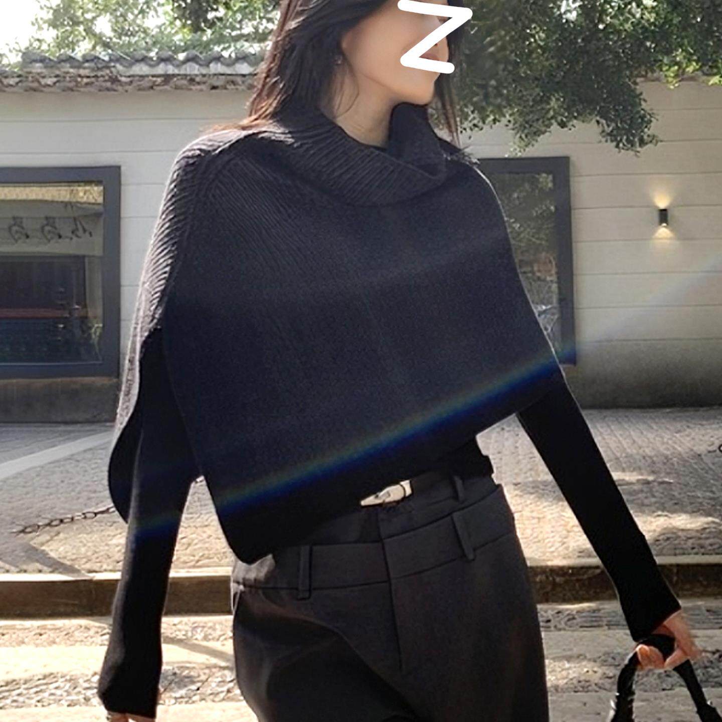 JOYIASS不规则套头毛衣针织衫女2025新款秋冬季高级感可外穿内搭