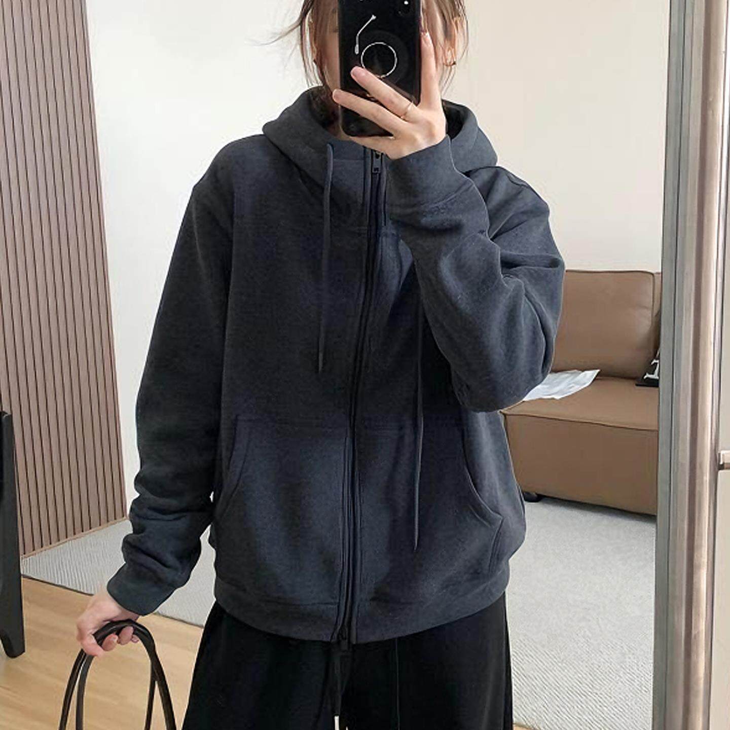 JOYIASS连帽高质量加绒加厚卫衣外套女2025新款秋冬季时尚洋气慵