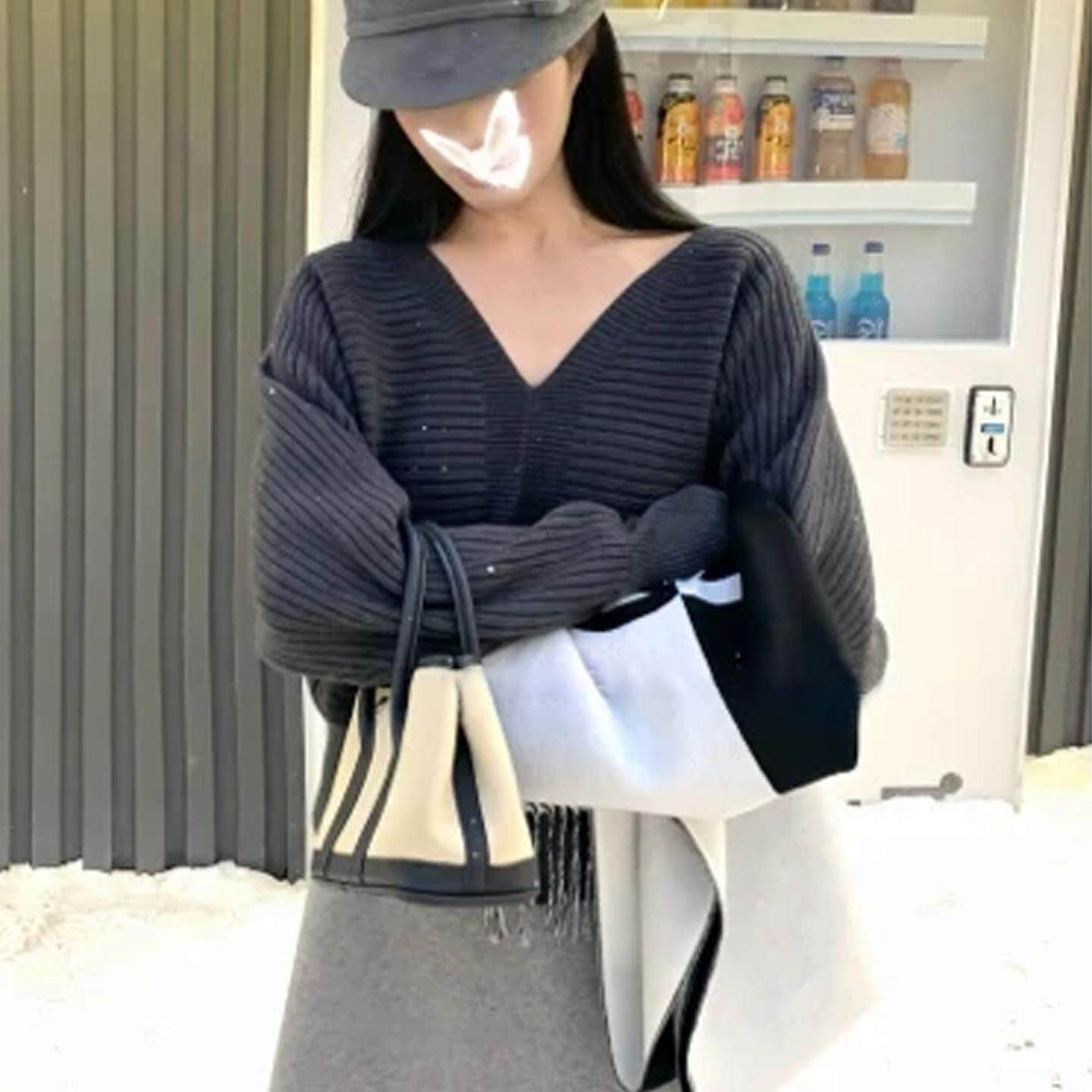 JOYIASSv领收腰套头毛衣针织衫女2025新款秋冬季高级感内搭时尚洋