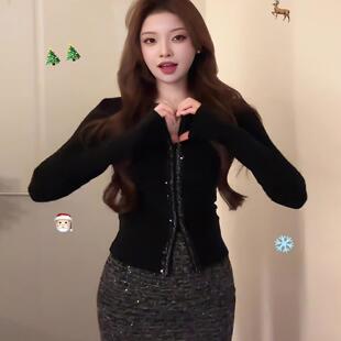 JOYIASS小香风毛衣针织开衫女装2025新款秋冬季内搭可外穿超好看