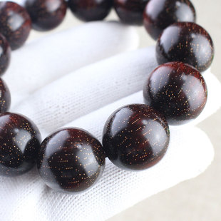 厂家非洲犀角紫檀手串男士佛珠文玩紫檀木老料满金星高密沉水