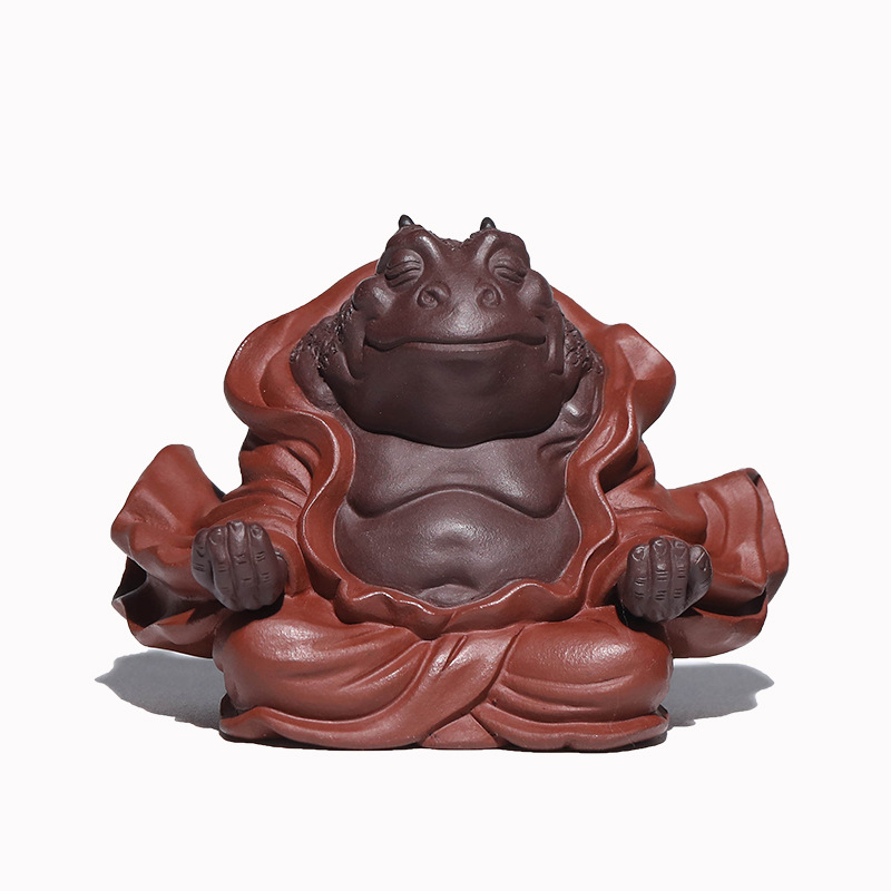 紫砂手工金蟾貔貅茶宠招财摆件精品可养金蟾仙人蟾仙禅意茶玩茶具