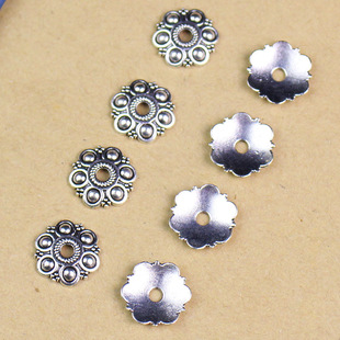 复古风藏银隔片花托花帽DIY佛珠手串手工饰品配件材料大孔径