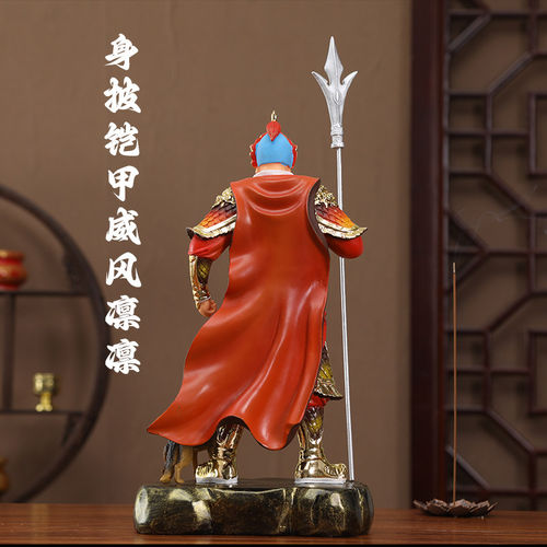 沙金站二郎神杨戬神像 家用供奉摆件树脂佛像 站坐二郎真君哮天犬