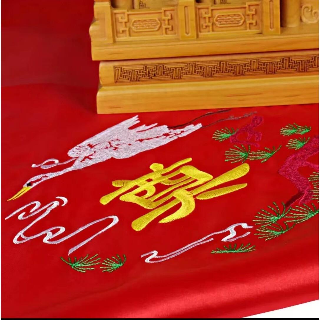 殡葬用品精品刺绣骨灰盒包布包袱红布盖布包裹寿盒灵堂用品