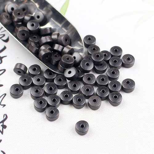 黑檀木散珠隔片4*7MM木珠药片珠diy手工串珠饰品配件材料散批