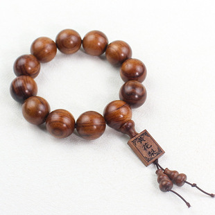 印尼黄花梨木手串20MM雕刻菩萨关公佛珠木质文玩中式古风手饰品