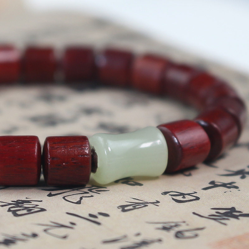 创意血檀手串个性桶珠8MM新中式檀木文玩国潮男女款竹节单圈手链,饰品/流行首饰/时尚饰品新,小众木作,淘宝优惠券,粉丝福利购,淘宝优惠卷