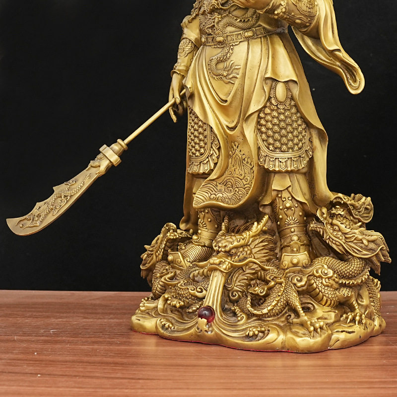 大号铜关公武财神铜像关二爷像家居公司关帝圣君神像铜摆件