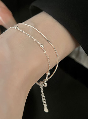 s925纯银双层手链小众设计