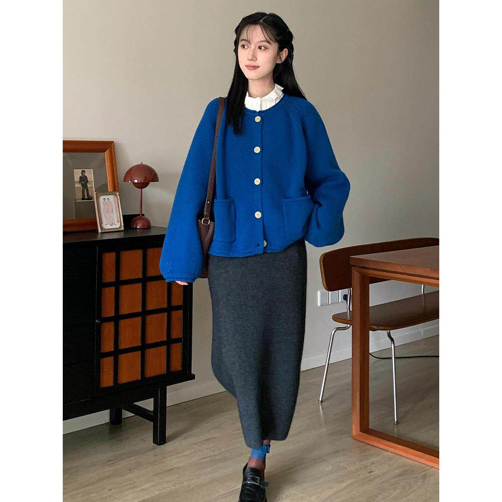 JOYIASS针织开衫毛衣外套女新款chic早秋独特漂亮巨好看轻熟克莱