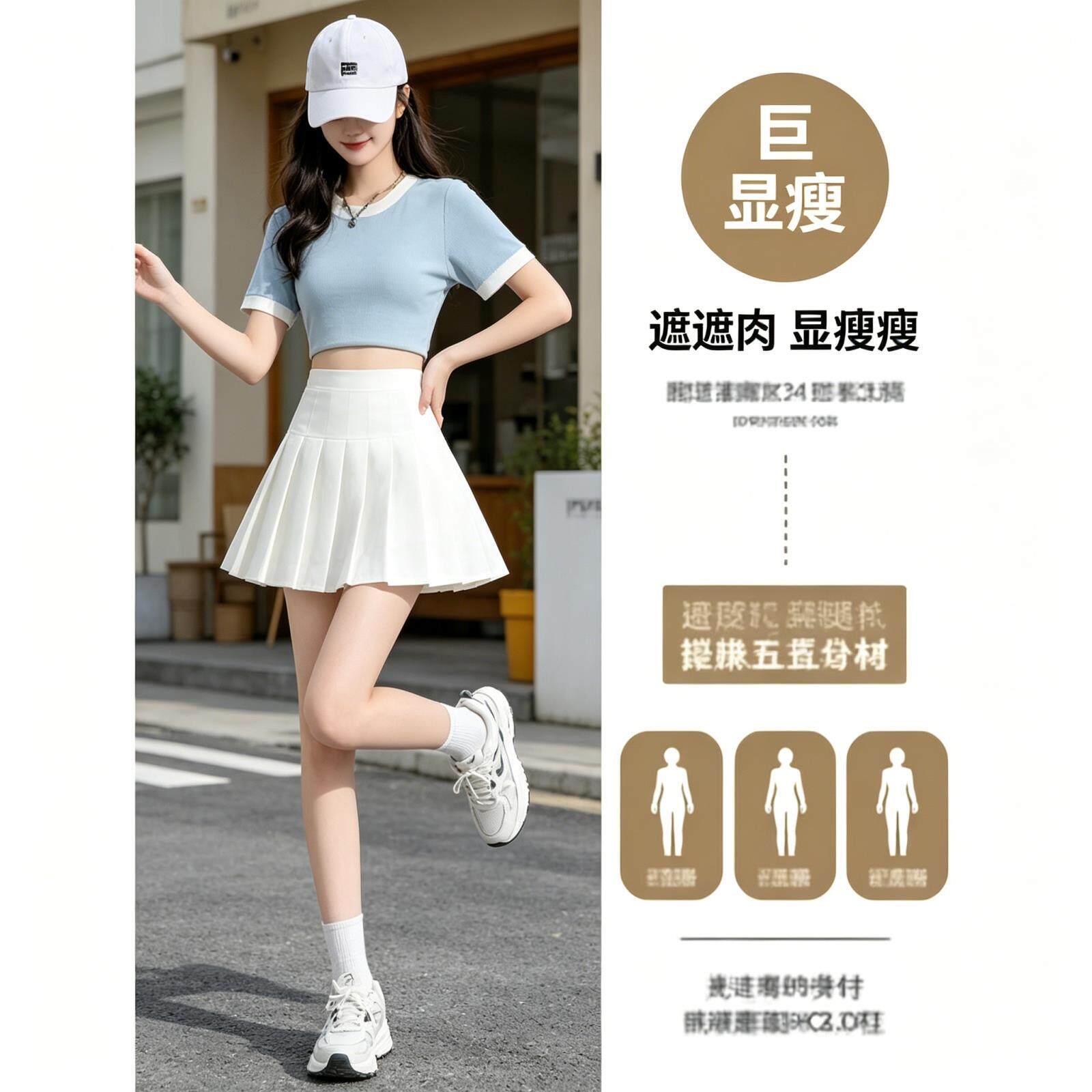 白色百褶裙女春夏季2026