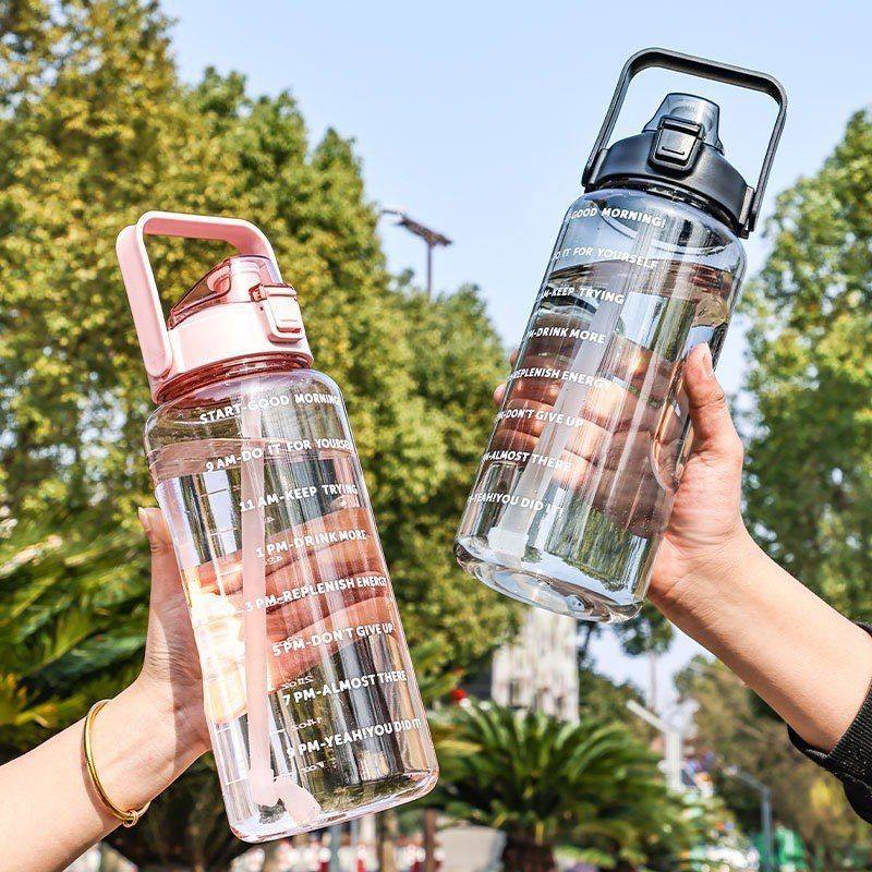 吸管夏季健身跨境刻度杯便携水壶太空杯带塑料户外2000ml水杯,包装,塑料瓶,淘宝优惠券,粉丝福利购,淘宝优惠卷