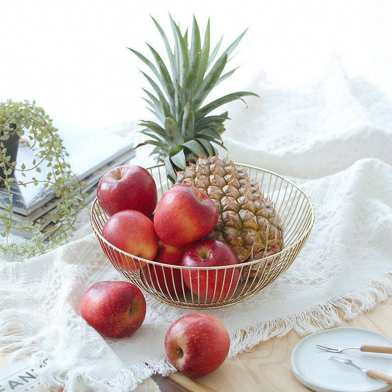 铁艺ins零食风金色桌面收纳镂空茶几节日摆件家居水果篮装饰礼物,家居饰品,装饰坐盘/挂盘,淘宝优惠券,粉丝福利购,淘宝优惠卷
