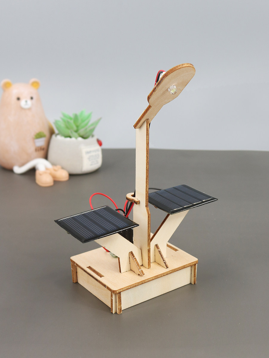 diy儿童手工科技q小制作材料包小学生科学实验太阳能台灯充电光控