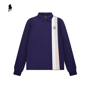 PAOLO GARAGE长袖待敌POLO衫男士翻领拼色商务休闲男士上衣打底衫