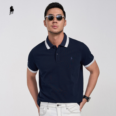 PAOLO GARAGE翻领短袖POLO衫男2025夏季款商务休闲透气男士T恤衫