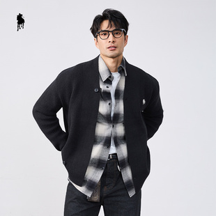 PAOLO GARAGE针织开衫外套男2025秋冬新款休闲时尚刺绣毛衣男上衣