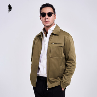 PAOLO GARAGE夹克男2025年秋冬新款翻领长袖外套男士商务休闲上衣