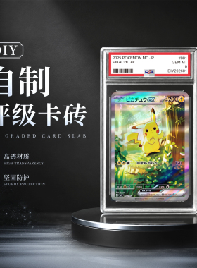 宝可梦PTCG 稀有卡DIY自制创意PSA  评级卡砖展示娱乐用