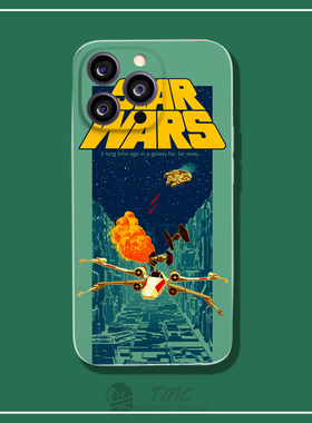 星球大战1977死星之战x翼战斗机手机壳适用于华为nova10苹果14promax三星s23+mate40防摔iPhone13全包iqoo10