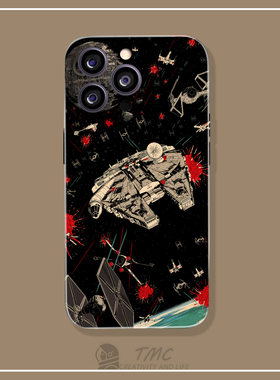 卡通星球大战漫画风千年隼号手机壳适用于三星s20华为p60小米13/nova8全包菲林iPhone14promax苹果13/iqoo10