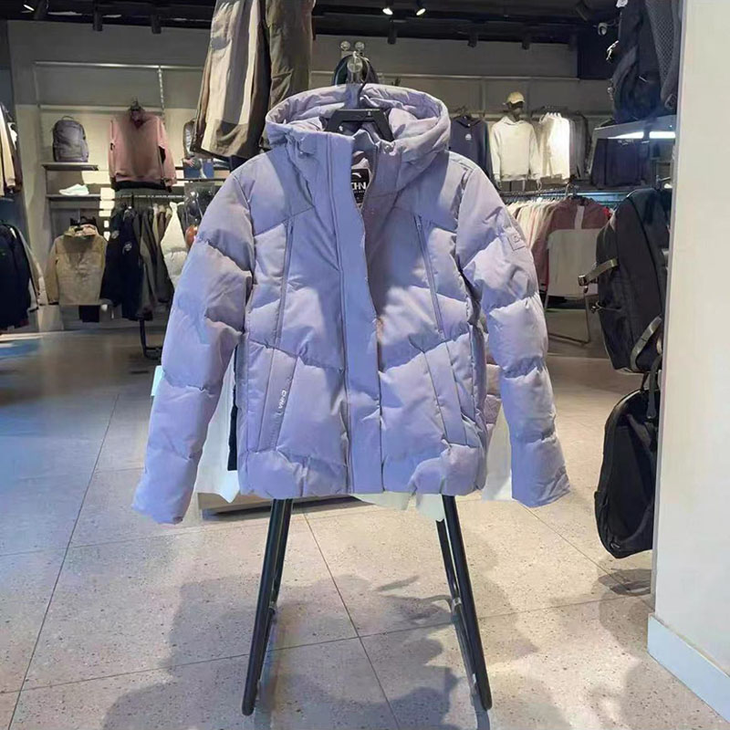 安踏防泼水外套女冰甲羽绒服