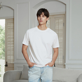 Ntalk 190克液氨处理优质长绒棉高支高针高密凉感柔和抗皱舒适感T