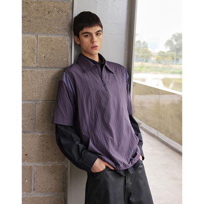 NTALK 立领拉链半开胸设计户外运动速干POLO短袖