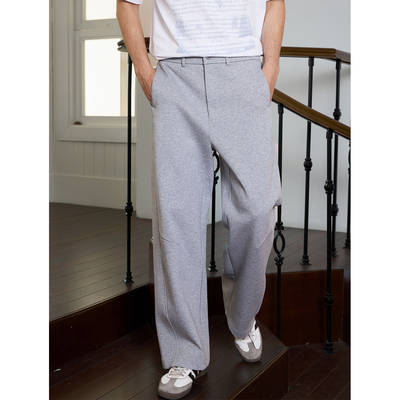 Ntalk 立体剪裁太空棉空气层弯刀宽松垂坠舒适慵懒休闲卫裤休闲裤