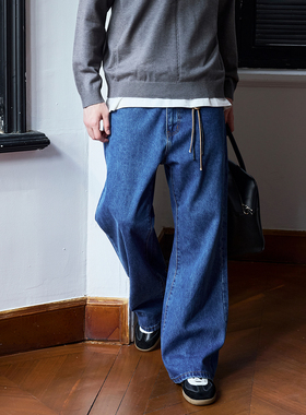 Ntalk 12.9oz 浆染 高级复古 雪花深蓝 微喇牛仔裤长裤