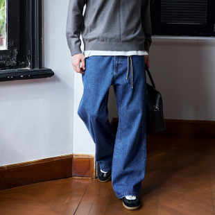 高级复古 浆染 雪花深蓝 微喇牛仔裤 Ntalk 长裤 12.9oz