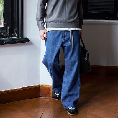 Ntalk 12.9oz 浆染 高级复古 雪花深蓝 微喇牛仔裤长裤