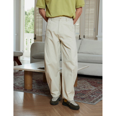 Ntalk 简约剪裁立体弯刀廓形高级感百搭休闲复古通勤长裤男款