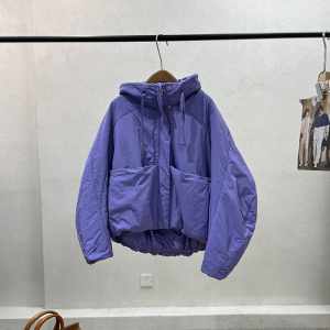 港风文艺街头范一七然秋冬新款纯色气质连帽抽绳拉链羊绒服外套女