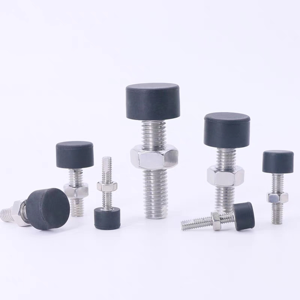 UNST 带低弹性橡胶止动缓冲螺栓 TDD01 带扁位不锈钢包胶螺丝螺钉