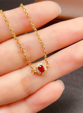 跨境天然红宝石手链女配饰小众高级感925银饰3*4时尚工厂直销