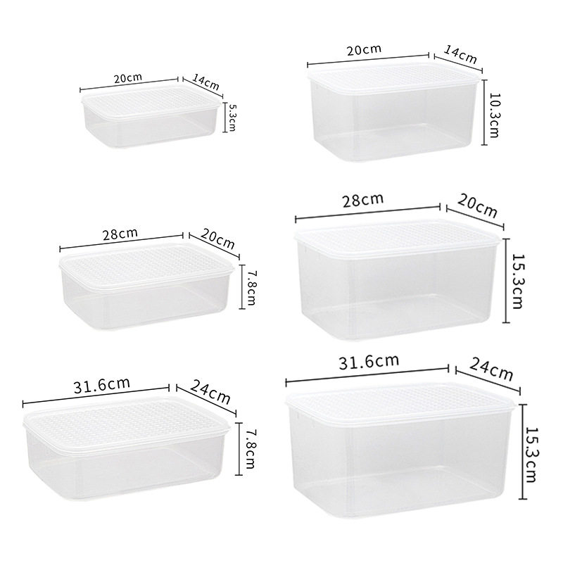 冰箱冷冻鱼肉蔬菜食物保鲜盒多尺寸不串味厨房分类收纳盒冷藏加热