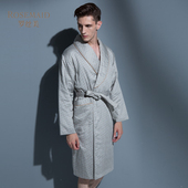 纯棉直贡睡袍中长款 Rosemaid 罗丝美男士 家居服秋冬保暖浴袍68250