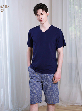 Rosemaid/罗丝美春夏新品纯棉家居服男士休闲中裤百搭单品63011
