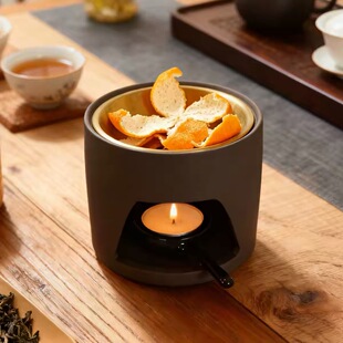 双碟香薰炉可干烧隔火熏香炉檀香沉香咖啡渣高级感精油香砖加热炉