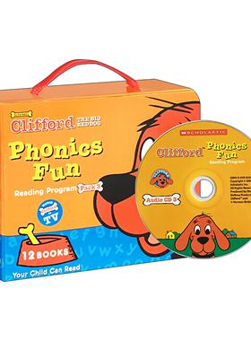 英文原版 Clifford Phonics Fun Box Set 3 大红狗自然拼读套装3 带光盘 英文版 进口英语原版书籍