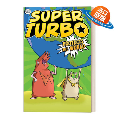 英文原版 Super Turbo Protects the World 仓鼠超人系列#4  彩页漫画书 英文版 进口英语原版书籍