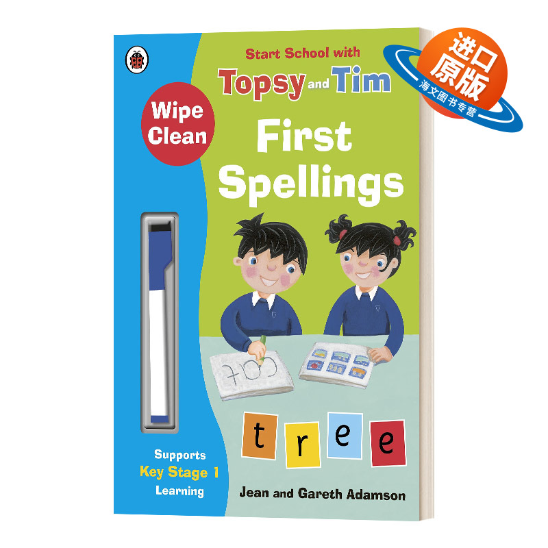 英文原版 Wipe-Clean First Spellings Start School with Topsy and Tim 拼写练习书 可擦写 英文版 进口英语原版书籍儿童外文书